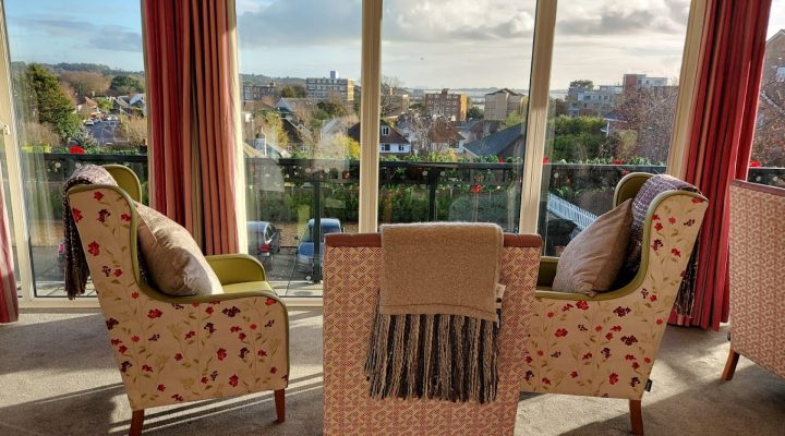 One of the Communal Sitting Areas At Eagles Mount with Views Over Poole Harbour