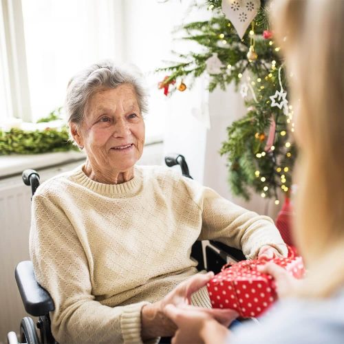 Christmas visit at care home