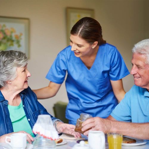 eating breakfast care home